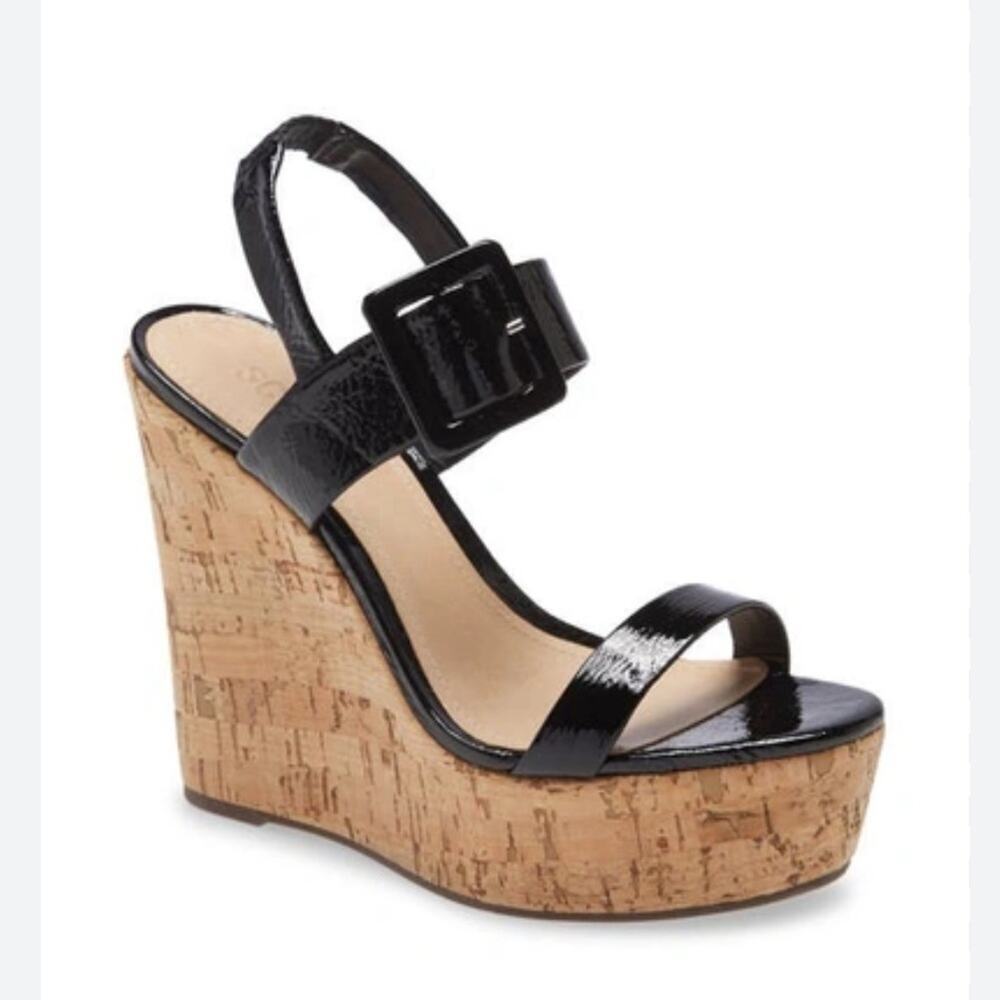 Schutz Hattie Patent Leather Wedge, size 9.5